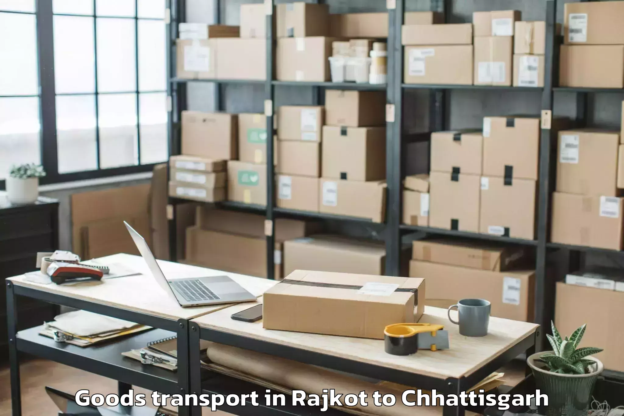 Book Your Rajkot to Op Jindal University Raigarh Goods Transport Today